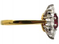 18ct Gold, Ruby & Diamond Cluster Ring