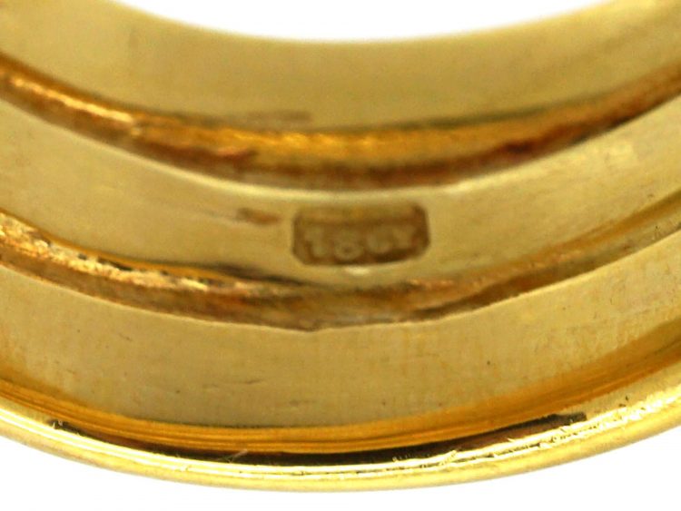 Victorian 18ct Gold Snake Ring set with Diamonds