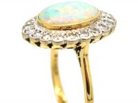 Large 18ct Gold, Opal & Diamond Cluster Ring