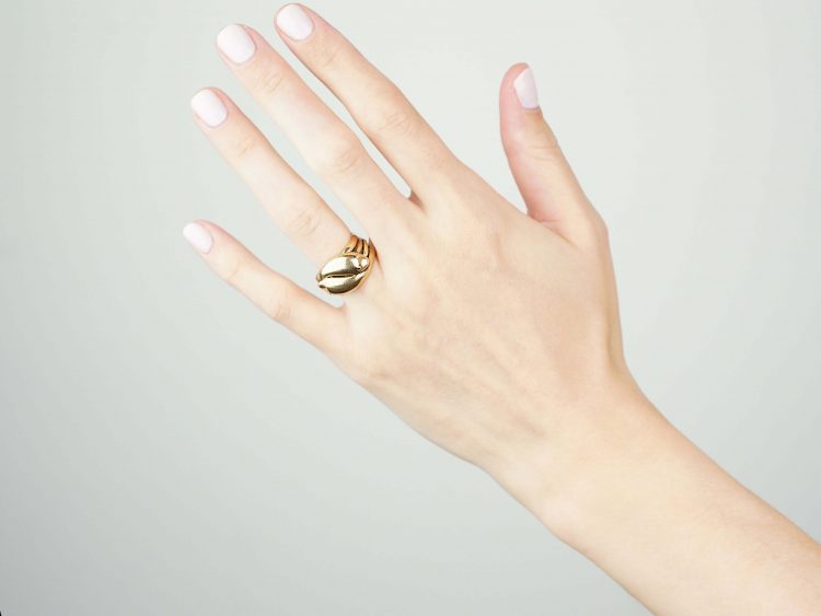 Edwardian 18ct Gold Double Snake Ring
