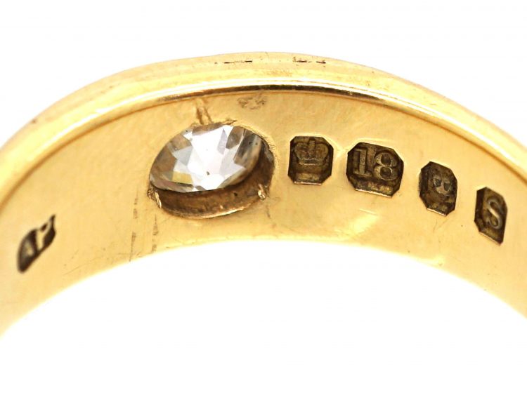 Edwardian 18ct Gold & Diamond Gypsy Ring