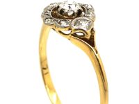 Edwardian 18ct and Platinum, Diamond Openwork Cluster Ring