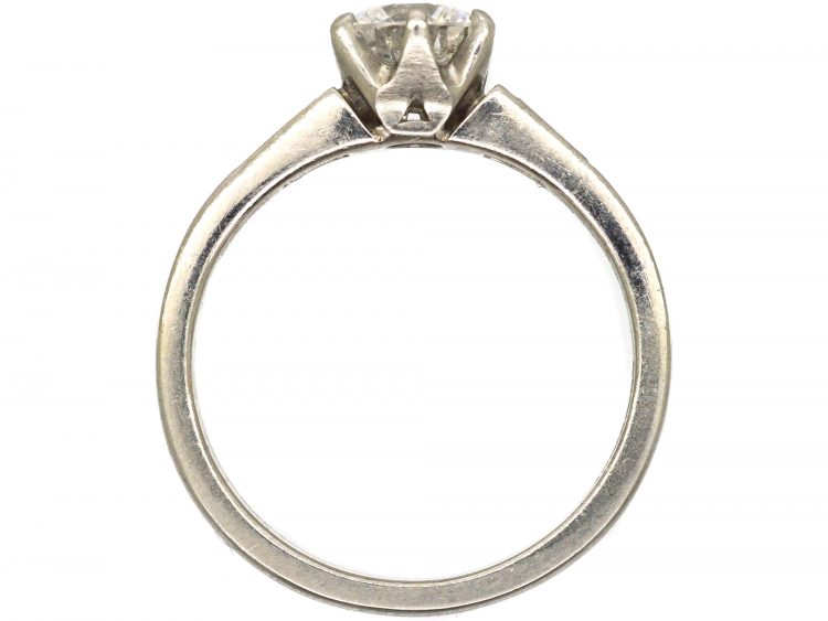 Diamond Solitaire Ring with Tapered Baguette Shoulders