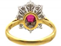 18ct Gold, Ruby & Diamond Cluster Ring