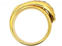 Victorian 18ct Gold Snake Ring set with Diamonds
