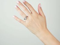 Georgian Diamond Cluster Ring with Split Diamond Set Shoulders