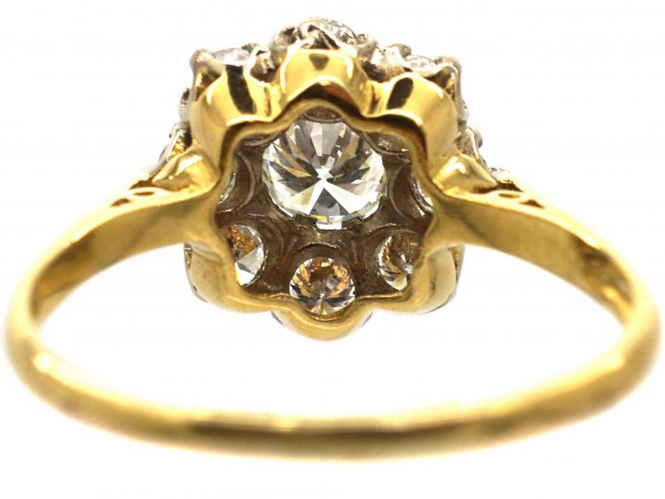 18ct Gold and Diamond Daisy Cluster Ring