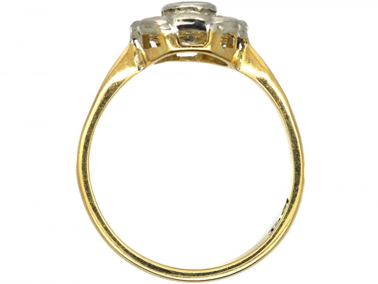 Edwardian 18ct Gold & Platinum, Diamond Daisy Cluster Ring