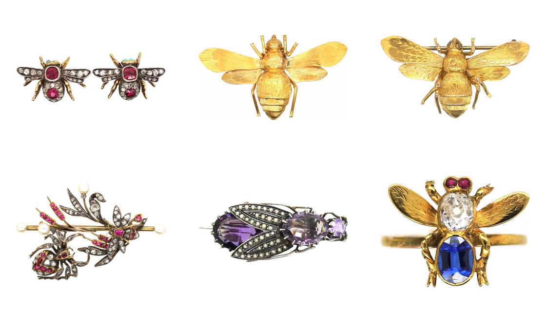 Victorian and Edwardian bee jewellery from our collection
