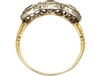 Victorian 18ct Gold, Sapphire and Diamond Triple Cluster Ring