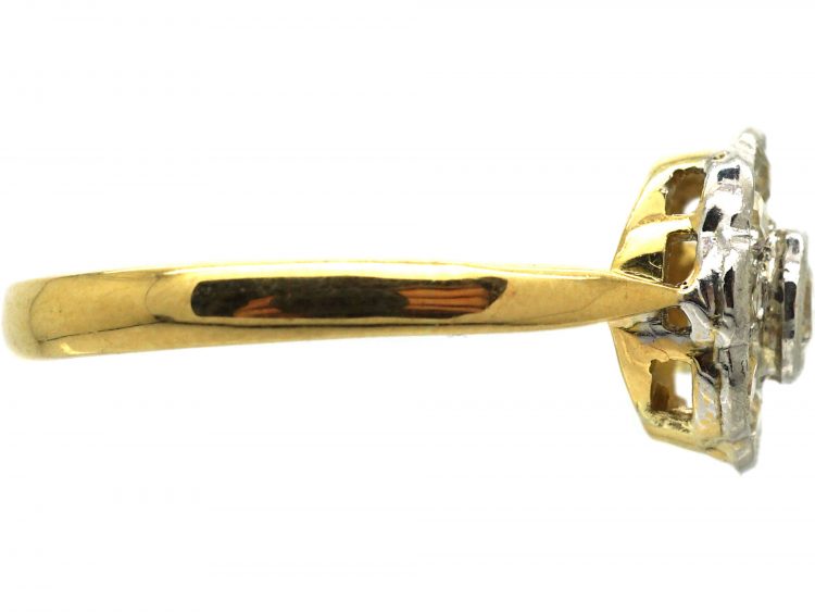 Edwardian 18ct Gold & Platinum, Diamond Daisy Cluster Ring