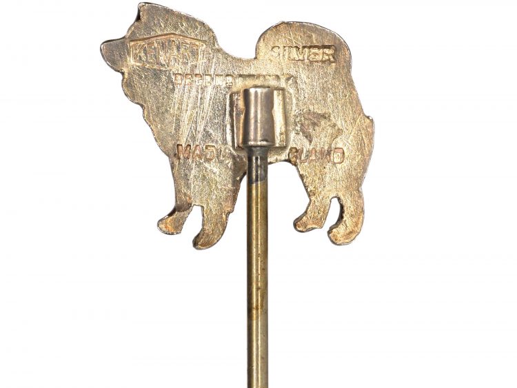 Silver & Enamel Tie Pin of a Chow Chow