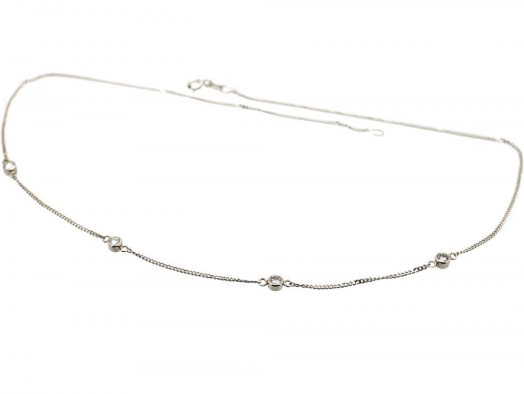 18ct White Gold & Diamond Chain