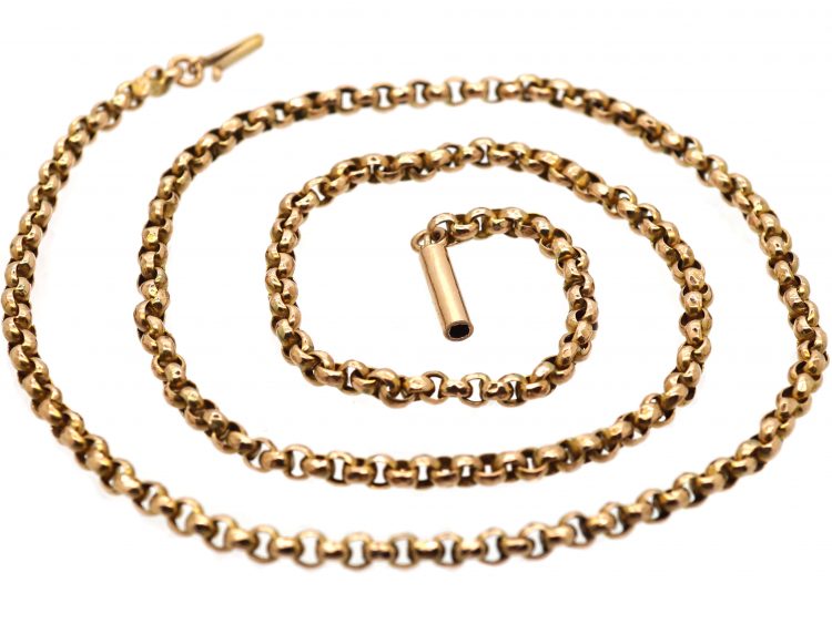 Victorian 9ct Gold Belcher Chain with Barrel Clasp