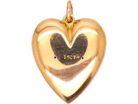 Late Victorian 15ct Gold Heart Pendant set with a Diamond