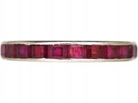 Art Deco French Platinum & Ruby Eternity Ring