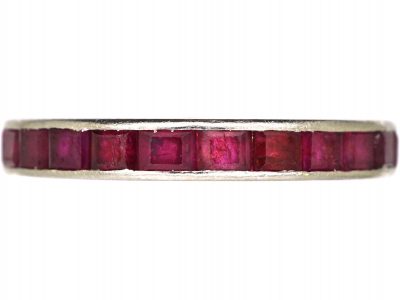 Art Deco French Platinum & Ruby Eternity Ring