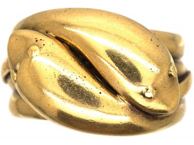 Edwardian 18ct Gold Double Snake Ring