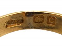 Edwardian 18ct Gold Signet Ring set with a Plain Bloodstone