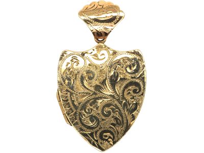 Edwardian 9ct Gold Shield Shaped Locket