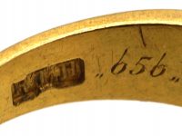 Victorian 18ct Gold Ruby & Diamond Three Stone Gypsy Ring