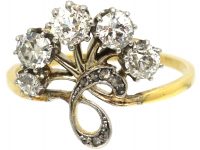 Art Nouveau 14ct Gold & Platinum, Diamond Giardinetti Ring