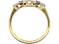 Art Deco 18ct Gold & Platinum, Sapphire & Diamond Ring