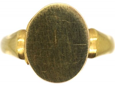 Edwardian 9ct Gold Signet Ring with Hinged Hidden Locket