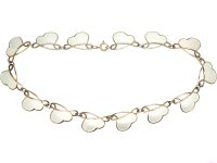 Norwegian Mid 20th Century Silver & White Enamel Necklace by Ivor T Holth