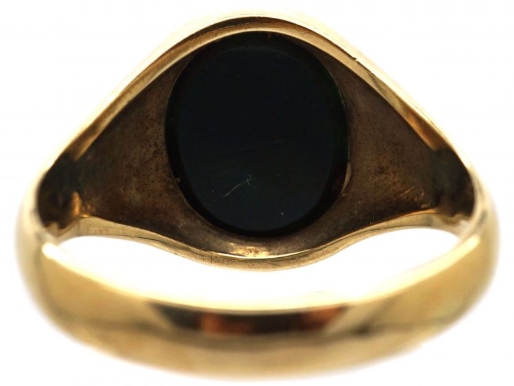 9ct Gold Signet Ring set with a Bloodstone