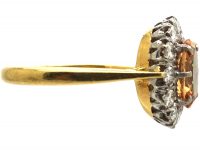 18ct Gold, Topaz & Diamond Oval Cluster Ring