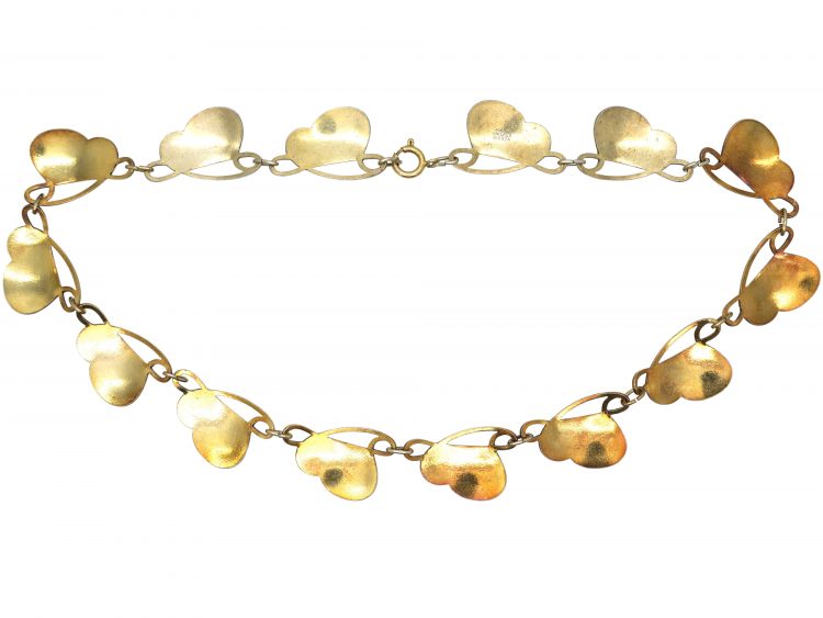 Norwegian Mid 20th Century Silver & White Enamel Necklace by Ivor T Holth