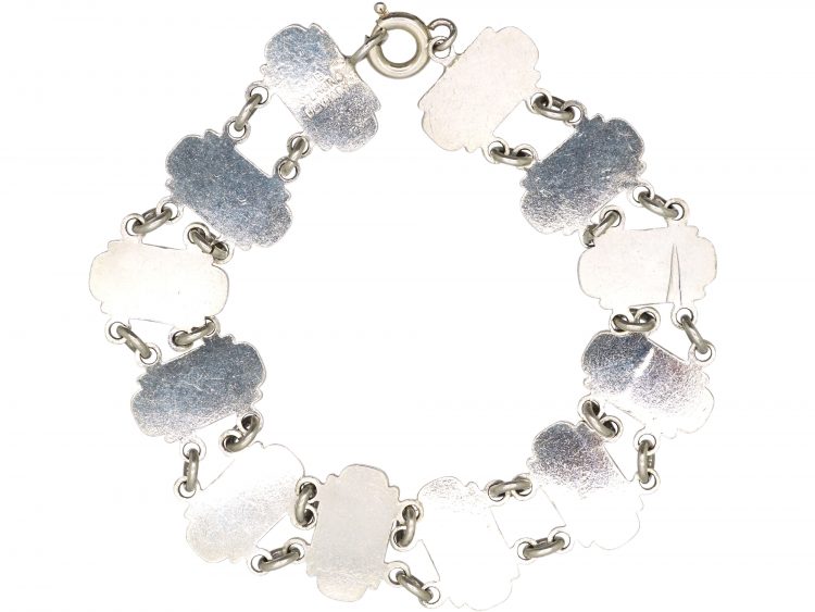 Mid 20th Century Silver & Blue Enamel Bracelet by Volmer Bahner