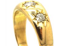 Victorian 18ct Gold, Three Stone Diamond Gypsy Ring