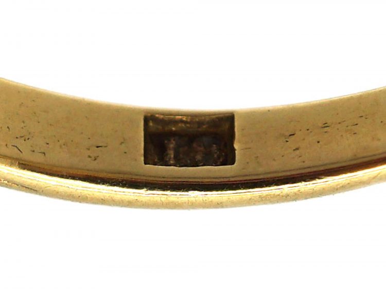 Victorian 18ct Gold, Five Stone Ruby Ring with Diamond Points
