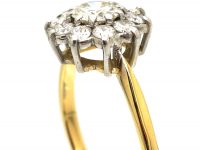18ct Gold & Platinum, Diamond Daisy Cluster Ring