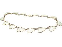 Norwegian Mid 20th Century Silver & White Enamel Necklace by Ivor T Holth