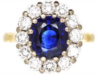 18ct Gold, Sapphire & Diamond Cluster Ring by Deakin & Frances