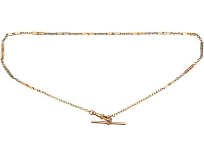Edwardian 9ct White & Rose Gold Albert Chain
