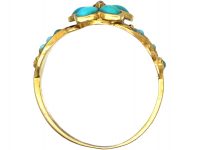 Regency 15ct Gold Turquoise & Diamond Forget Me Not Cluster Ring