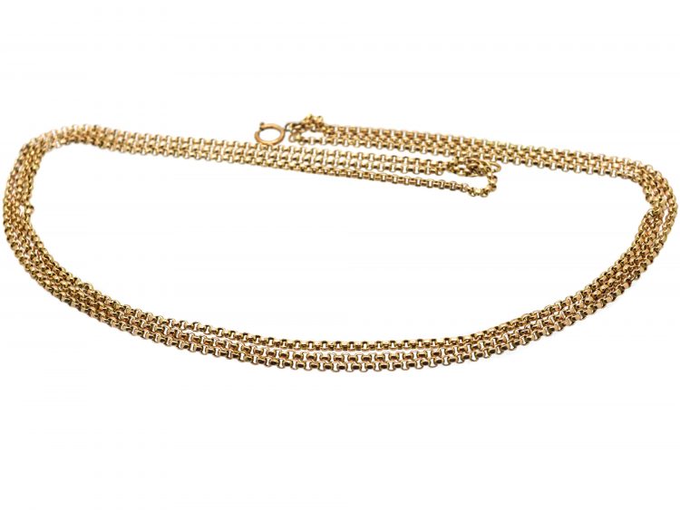 Victorian Three 9ct Gold Chains on a Bolt Ring