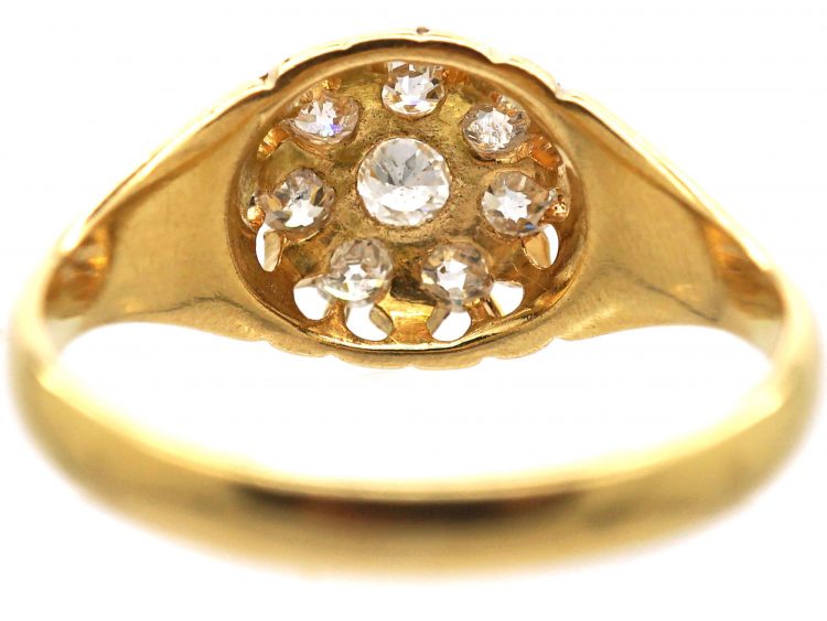 Edwardian 18ct Gold Diamond Cluster Ring