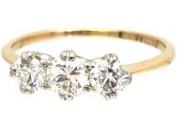 18ct Gold & Platinum, Three Stone Diamond Ring