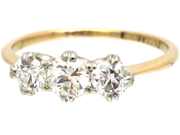 18ct Gold & Platinum, Three Stone Diamond Ring