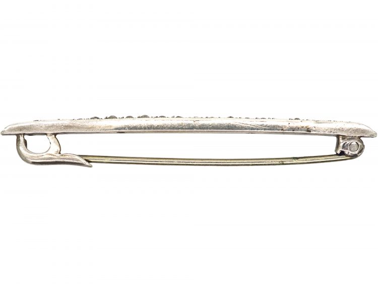 Art Deco Silver & Paste Line Brooch
