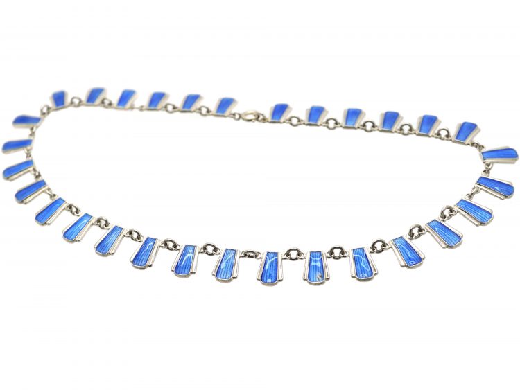 Silver & Blue Enamel Necklace by Volmer Bahner