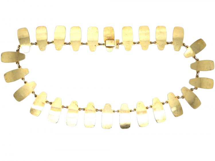 Silver & White Enamel Necklace by David Andersen