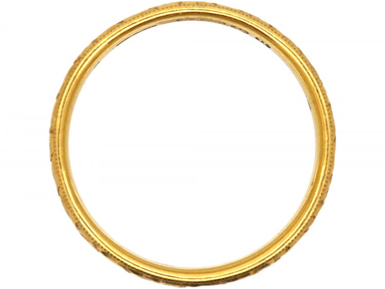Edwardian 22ct Gold Wedding Ring with Flower Detail