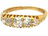 Edwardian 18ct Gold, Five Stone Diamond Ring