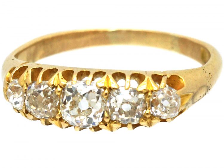 Edwardian 18ct Gold, Five Stone Diamond Ring